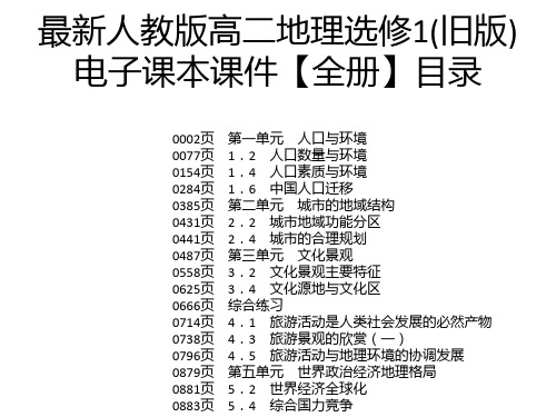 最新人教版高二地理选修1(旧版)电子课本课件【全册】