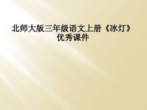 北师大版三年级语文上册冰灯优秀课件