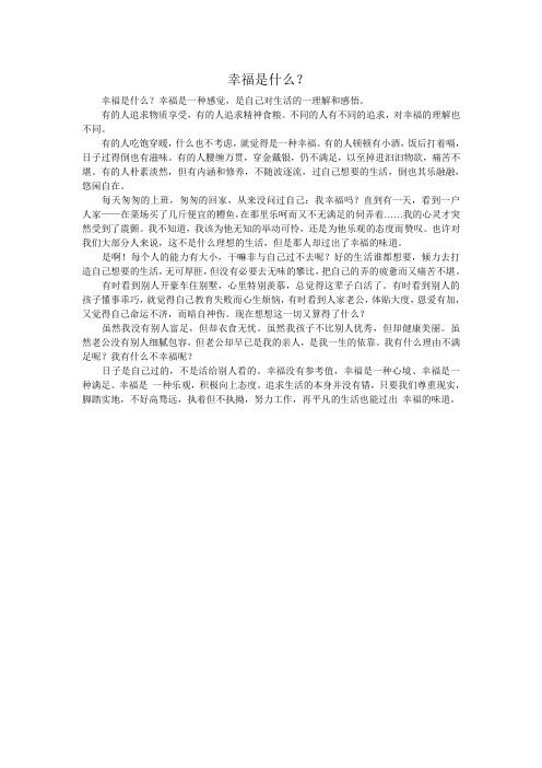 幸福是什么