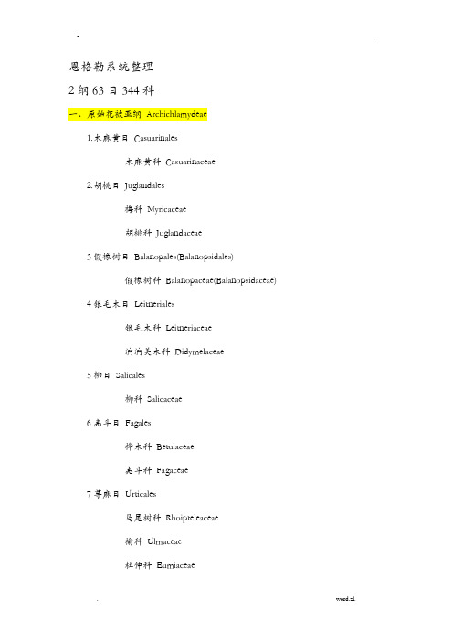 恩格勒系统整理