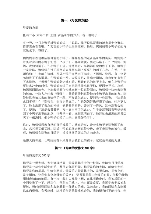小鸭子母爱的力量作文300字