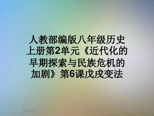 人教部编版八年级历史上册第2单元《近代化的早期探索与民族危机的加剧》第6课戊戌变法