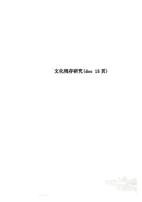 文化残存研究(doc 15页)