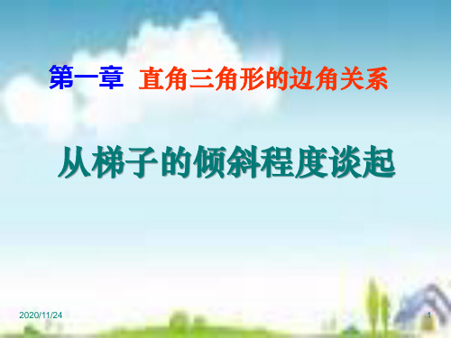 北师大版九年级下册数学《从梯子的倾斜程度谈起》直角三角形的边角关系4精品PPT教学课件