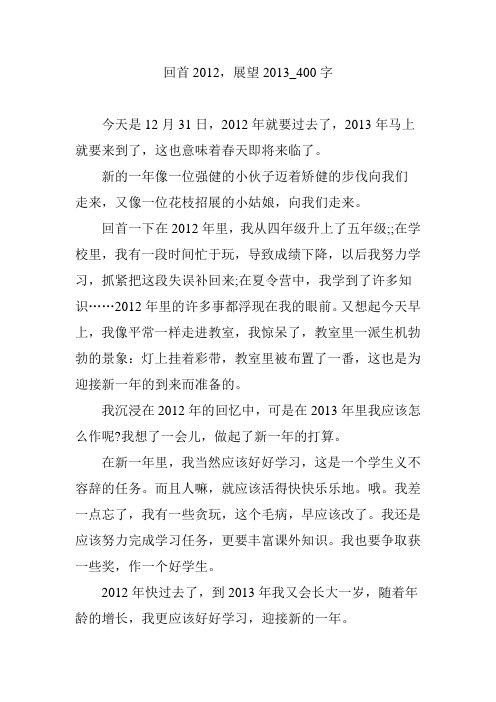 回首2012,展望2013_400字