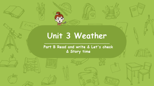 人教PEP版小学英语四年级下册 Unit 3 Weather 第六课时 教学课件PPT