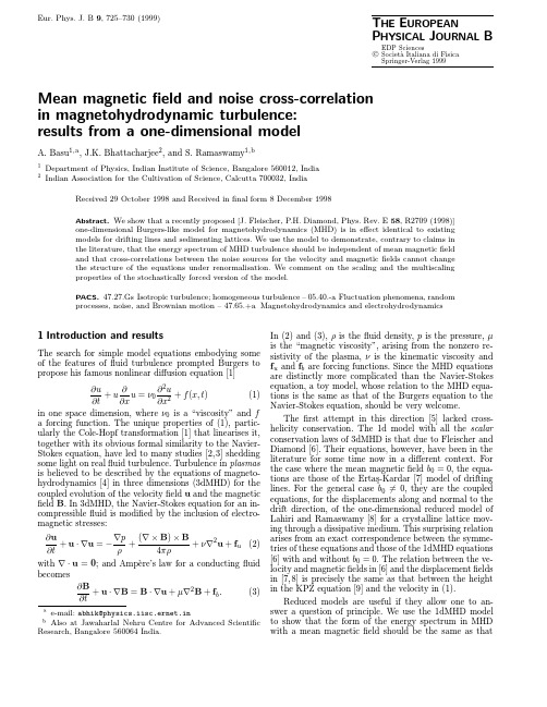 THE EUROPEAN PHYSICAL JOURNAL B c○ EDP Sciences