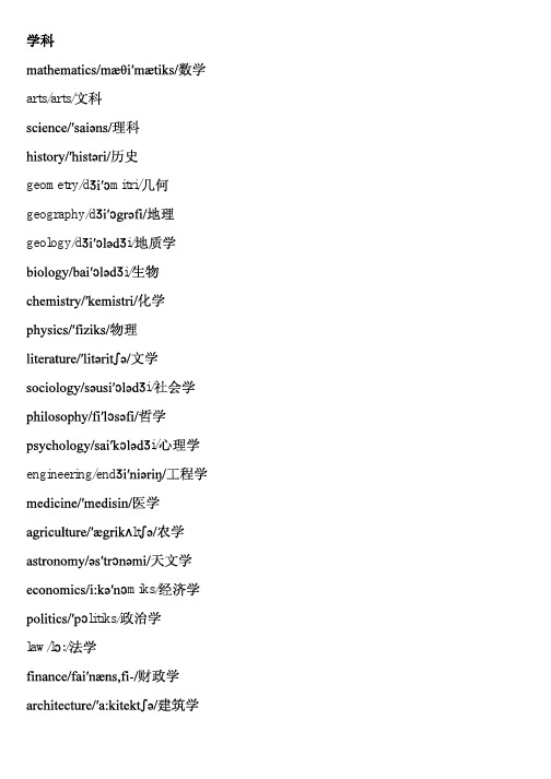分类记忆单词(带音标)