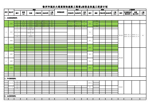各标段2018年施工进度计划样表2018.1.19