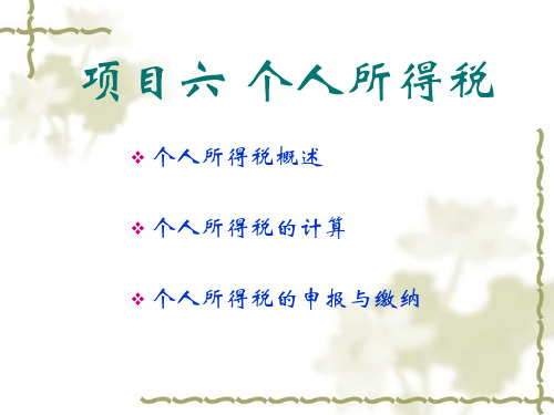 个 人所得税