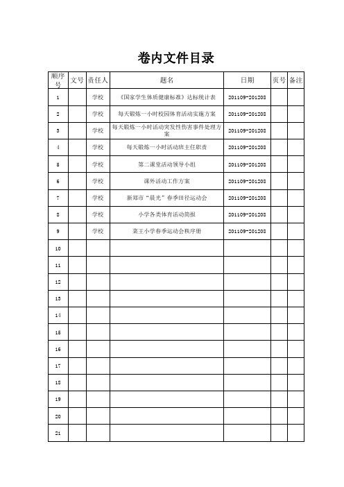 副本国检档案目录(体育健康)