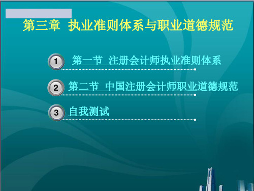 执业准则体系与职业道德规范