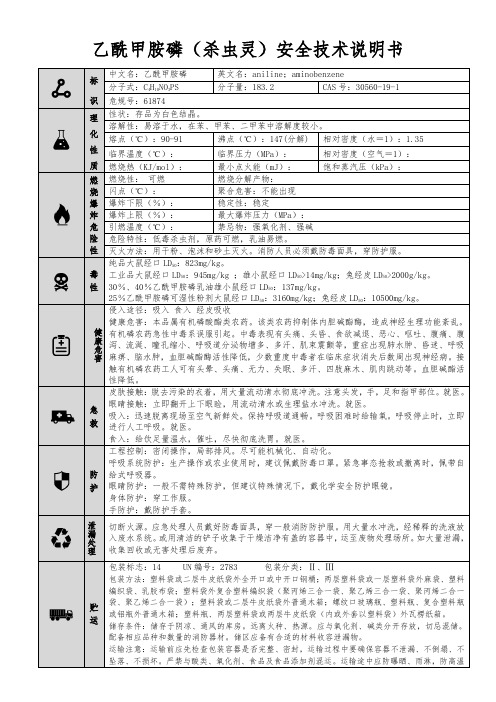 【乙酰甲胺磷(杀虫灵)】MSDS 安全技术说明书(精编版)