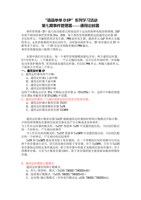 “简简单单DSP”系列学习活动——第七期事件管理器——通用定时器