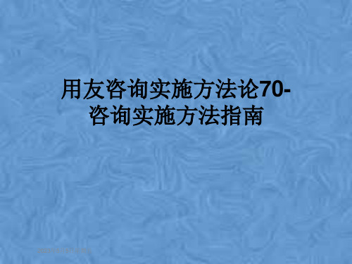 用友咨询实施方法论70-咨询实施方法指南