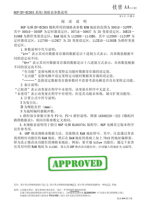 HGP 规格表参数说明