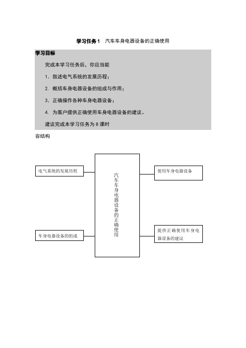 汽车车身电器设备的正确使用