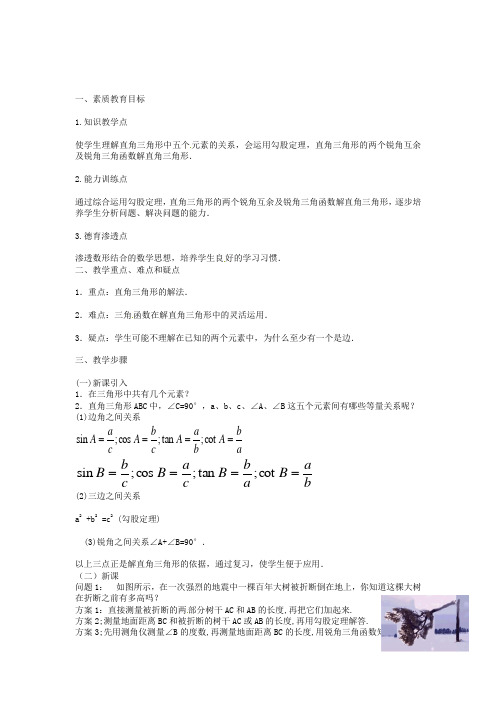导学案282解直角三角形及其应用