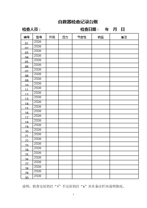 东笋矿自救器检查记录台账