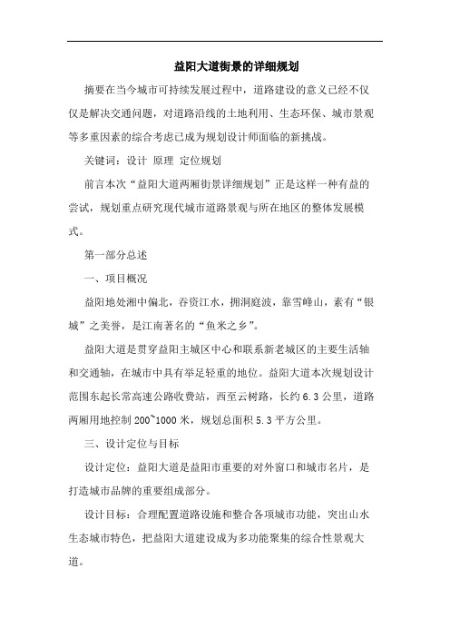 益阳大道街景详细规划