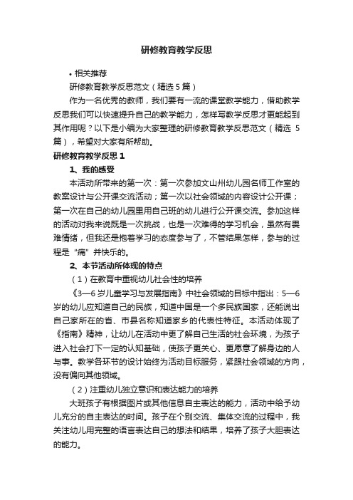 研修教育教学反思