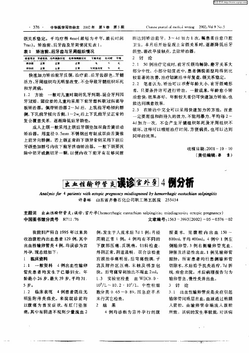 出血性输卵管炎误诊宫外孕4例分析
