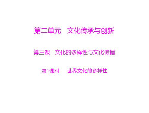 世界文化的多样性复习