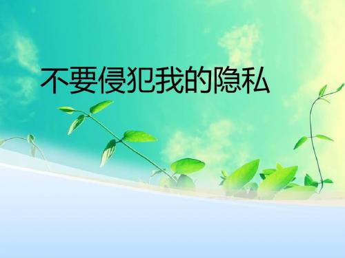 不要侵犯我的隐私说课课件