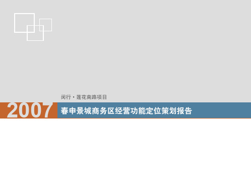 上海闵行春申景城商务区项目经营功能定位策划报告(上海新联康)2008-55页