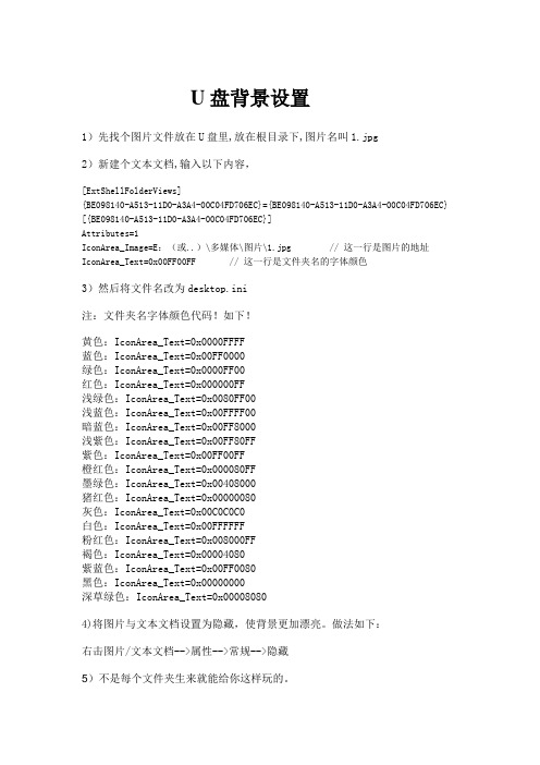 U盘背景设置