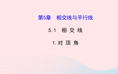 七年级数学上册第5章相交线与平行线5.1相交线1对顶角习题课件新版华东师大版