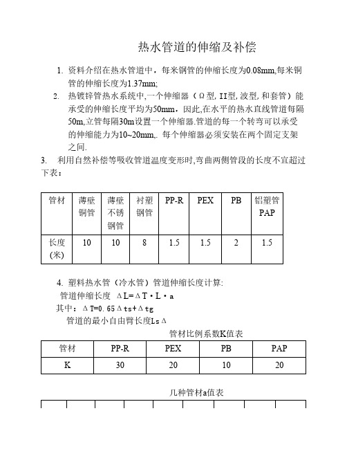 热水管道的伸缩及补偿