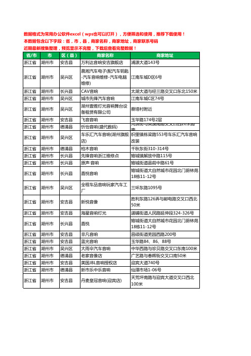 2020新版浙江省湖州市音响工商企业公司商家名录名单黄页联系电话号码地址大全23家