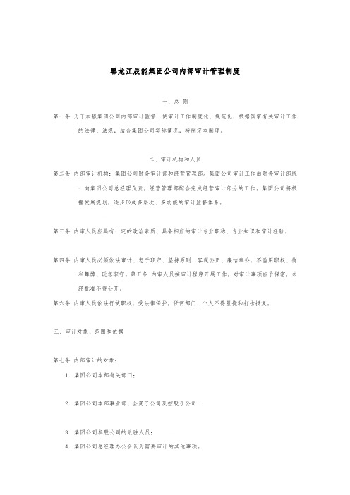 某公司内部审计管理条例(doc 5页)