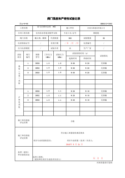 001-11-3-33_阀门强度和严密性试验记录