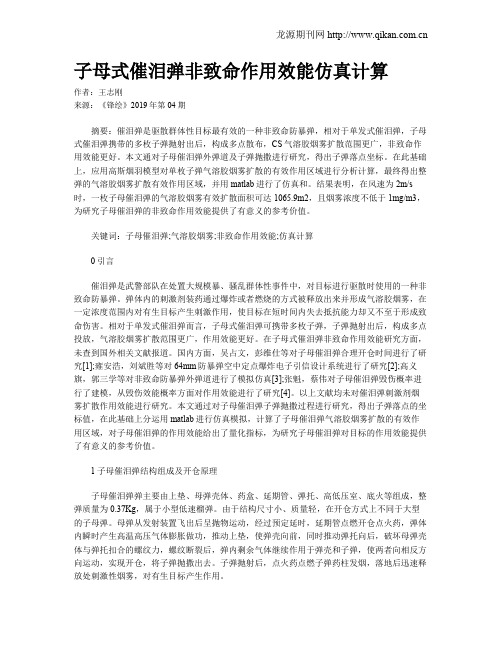 子母式催泪弹非致命作用效能仿真计算
