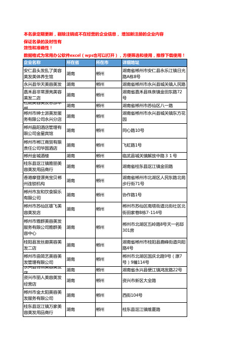 2020新版湖南郴州美容美发企业公司名录名单黄页联系方式大全51家