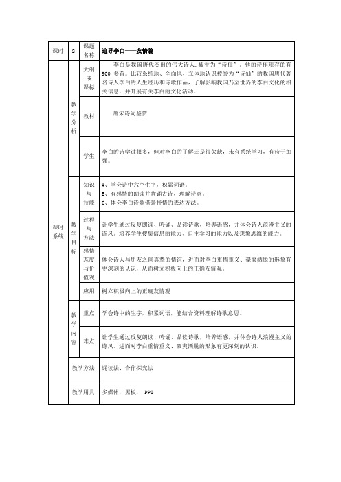 追寻李白——友情篇
