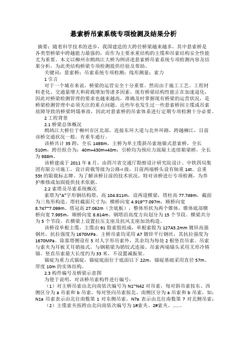 悬索桥吊索系统专项检测及结果分析