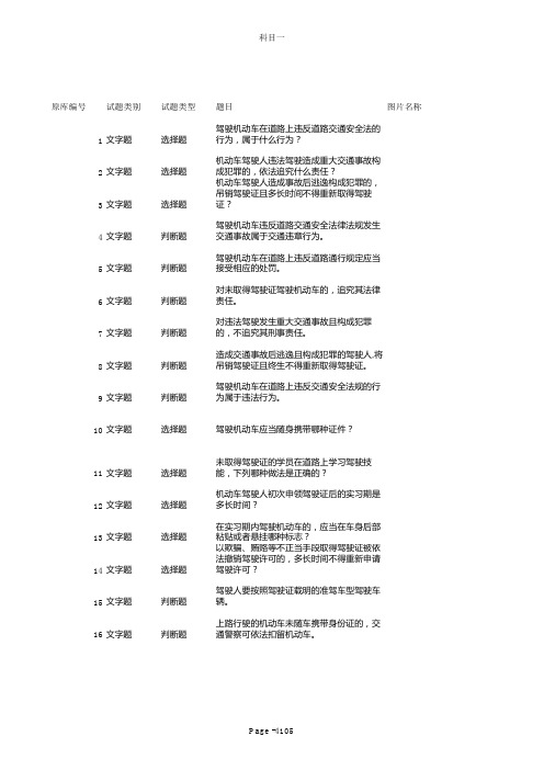 驾照科目一考试题库 题带插图 
