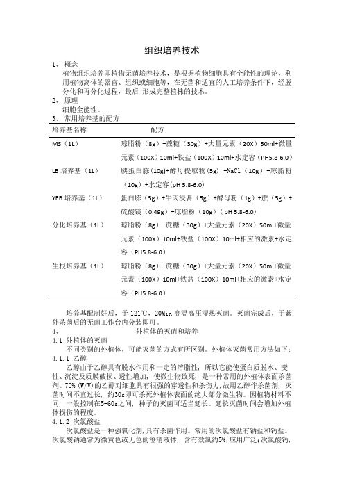 组织培养技术