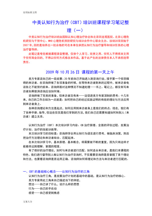 中美认知行为治疗(一)