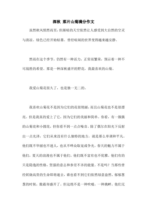 深秋 那片山菊满分作文
