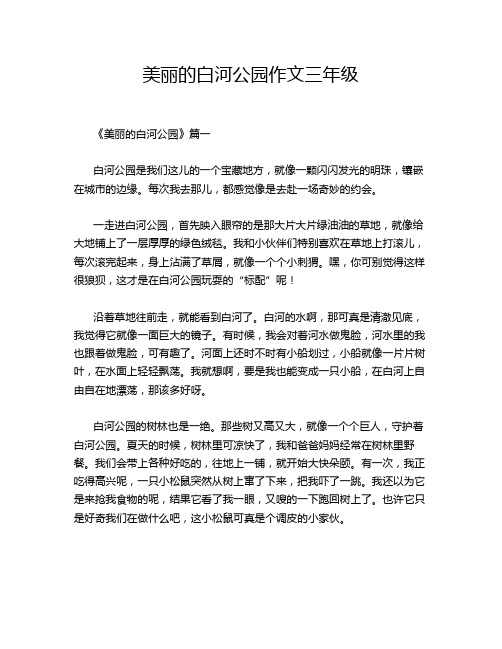 美丽的白河公园作文三年级