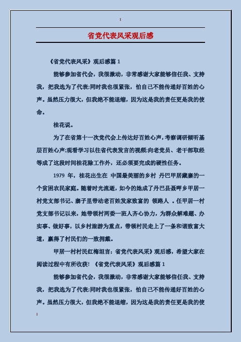 省党代表风采观后感