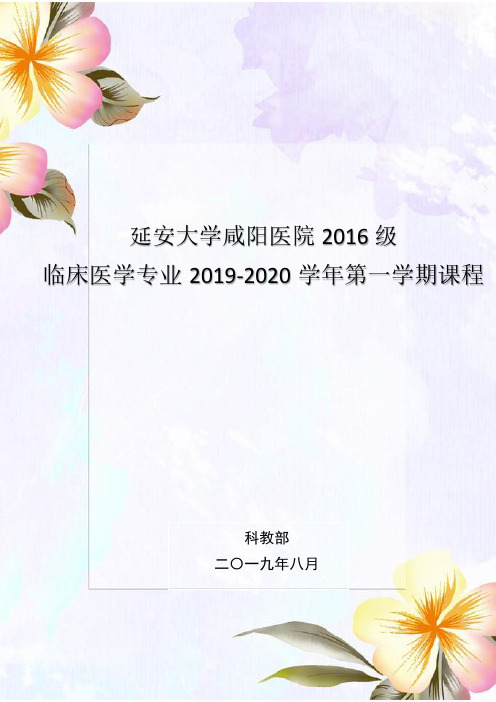 临床 2016级第一学期课表2019-2020