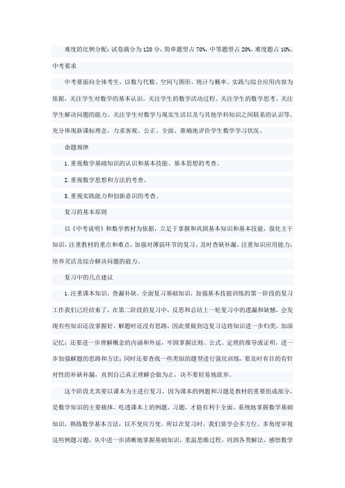 2010年中考试题分析和2011年考点预测
