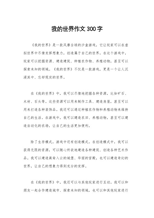 我的世界作文300字