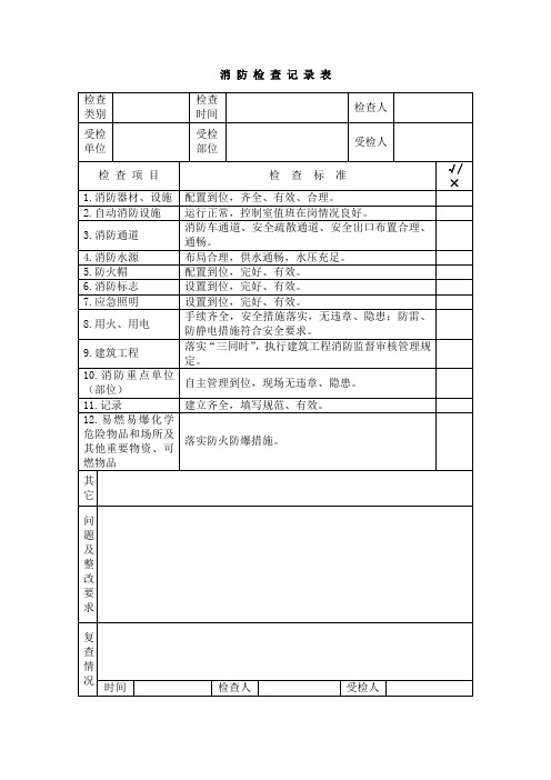 消防台账完整版本