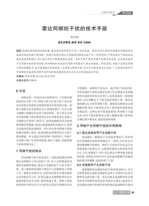 雷达同频抗干扰的技术手段
